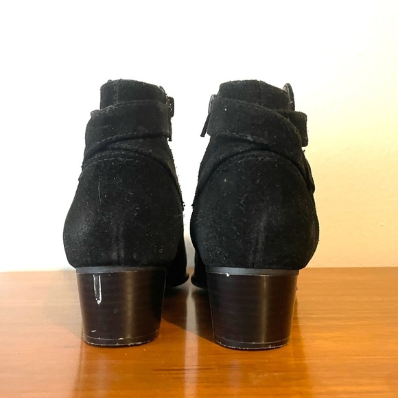 GIANI BERNINI Black Oleesia Round Toe Block Heel Zip-Up Leather Booties Size 5.5 - Picture 5 of 8